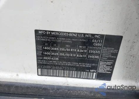 2011 Mercedes-Benz Ml 350 4Matic из США, поврежденный, VIN 4JGBB8GB4BA723108